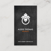 ヴィンテージドアノッカーのロゴ黒木垂直 名刺 (正面)