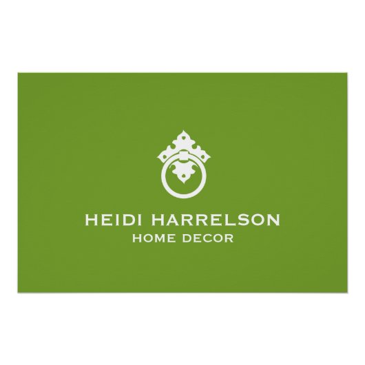 ヴィンテージドアノッカー緑/白ロゴのダウンロード ポスター (正面)