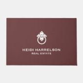 ヴィンテージドアノッカー自然ロゴ赤不動産仲介業者 ドアマット (正面)