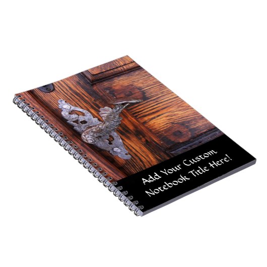 ヴィンテージドアハンドル、古い木実在材地 ノートブック (右側)