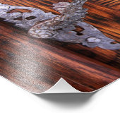 ヴィンテージドアハンドル、古い木実在材地 フォトプリント            (角)