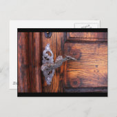 ヴィンテージドアハンドル、古い木実在材地 ポストカード (正面/裏面)