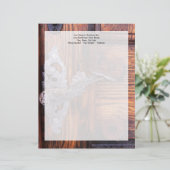 ヴィンテージドアハンドル、古い木実在材地 レターヘッド (スタンド正面)