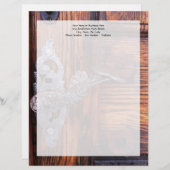 ヴィンテージドアハンドル、古い木実在材地 レターヘッド (正面/裏面)