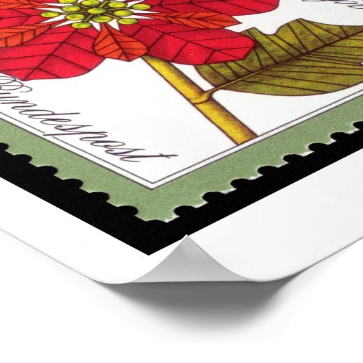 ヴィンテージドイツのクリスマススタンプのポスター ポスター (角)