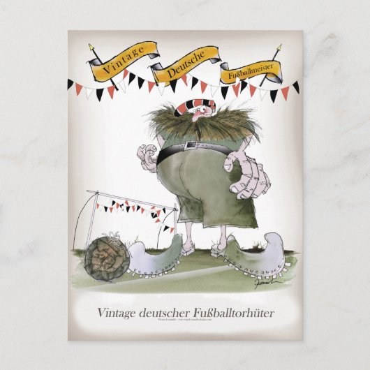 ヴィンテージドイツのゴールキーパー ポストカード (正面)