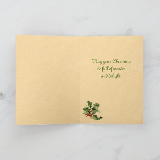 ヴィンテージドイツのサンタクリスマスカード シーズンカード (内部)