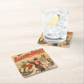 ヴィンテージドイツのサーカスのポスターパフォーマー， 1900. スクエアペーパーコースター (インサイチュ)