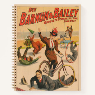 ヴィンテージドイツのサーカスのポスターパフォーマー， 1900. ノートブック