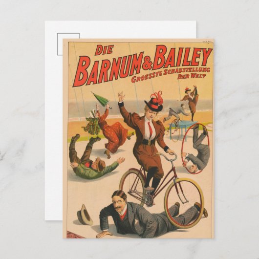 ヴィンテージドイツのサーカスのポスターパフォーマー， 1900. ポストカード (正面/裏面)