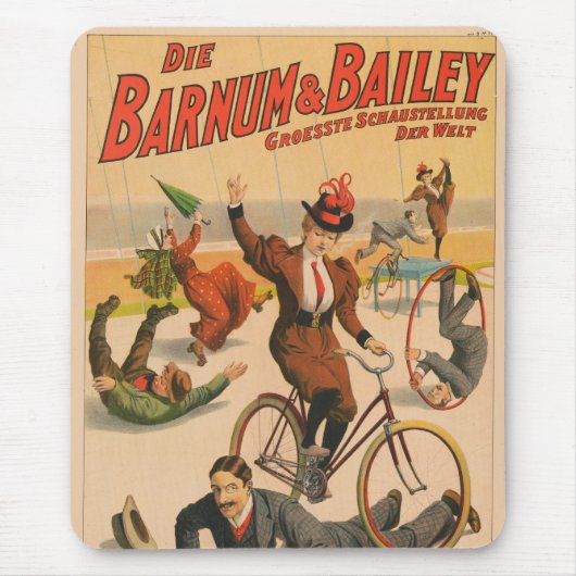 ヴィンテージドイツのサーカスのポスターパフォーマー， 1900. マウスパッド (正面)