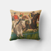 ヴィンテージドイツのサーカスの馬のジョッキーのポスター クッション (裏面)