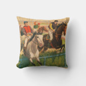 ヴィンテージドイツのサーカスの馬のジョッキーのポスター クッション (正面)