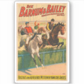 ヴィンテージドイツのサーカスの馬のジョッキーのポスター シール (正面)