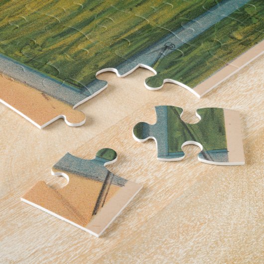 ヴィンテージドイツのサーカスの馬のジョッキーのポスター ジグソーパズル (側面)