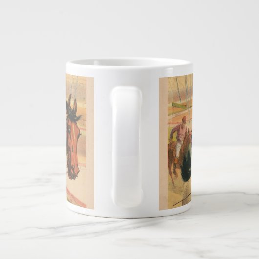 ヴィンテージドイツのサーカスの馬のジョッキーのポスター ジャンボコーヒーマグカップ (裏面)