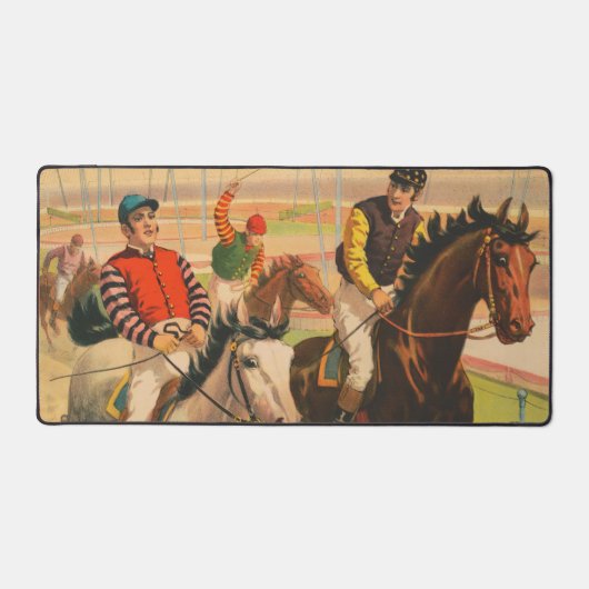 ヴィンテージドイツのサーカスの馬のジョッキーのポスター デスクマット (正面)