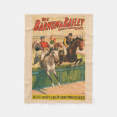 ヴィンテージドイツのサーカスの馬のジョッキーのポスター フリースブランケット (正面)