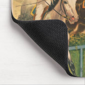 ヴィンテージドイツのサーカスの馬のジョッキーのポスター マウスパッド (コーナー)