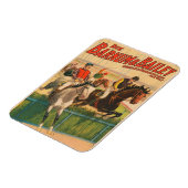 ヴィンテージドイツのサーカスの馬のジョッキーのポスター マグネット (左側)