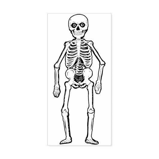 ヴィンテージドイツのハロウィーンスケルトン ラバースタンプ (インプリント)