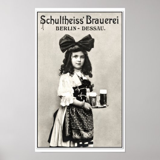 ヴィンテージドイツのベルリンビール醸造所の写真の広告 ポスター (正面)