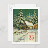 ヴィンテージドイツのメリークリスマス シーズンポストカード (正面/裏面)