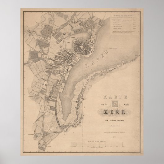 ヴィンテージドイツの地図(1853年) ポスター (正面)