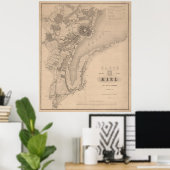 ヴィンテージドイツの地図(1853年) ポスター (ホームオフィス)