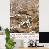 ヴィンテージドイツの地図（1870年） ポスター (ホームオフィス)