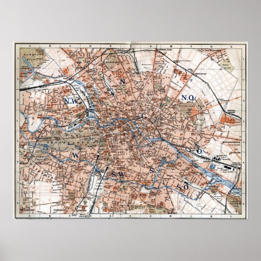 ヴィンテージドイツの地図(1894年) ポスター (正面)