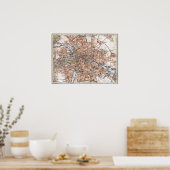 ヴィンテージドイツの地図(1894年) ポスター (キッチン)