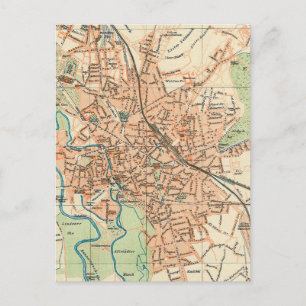 ヴィンテージドイツの地図（1895年） ポストカード