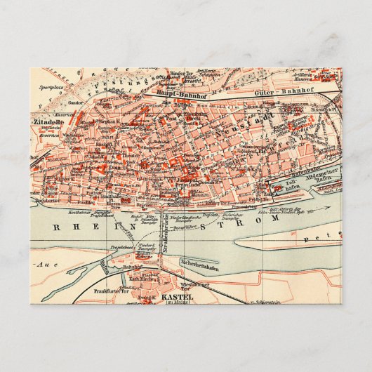 ヴィンテージドイツの地図(1905年) ポストカード (正面)