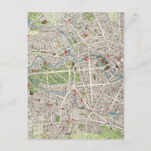 ヴィンテージドイツの地図（1905年） ポストカード (正面)