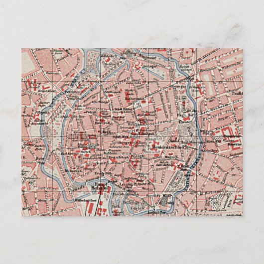 ヴィンテージドイツの地図(1905年) ポストカード (正面)