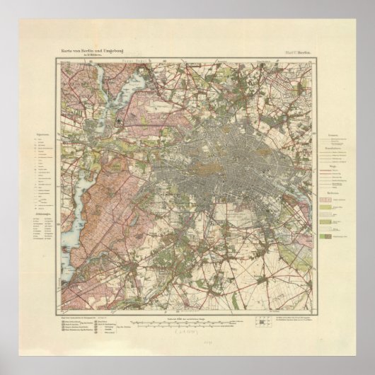 ヴィンテージドイツの地図（1913年） 2 ポスター (正面)