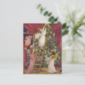 ヴィンテージドイツの天使のクリスマスビクトリアンアート シーズンポストカード (スタンド正面)