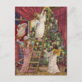 ヴィンテージドイツの天使のクリスマスビクトリアンアート シーズンポストカード (正面)