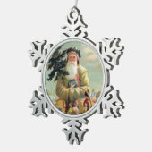 ヴィンテージドイツの父クリスマスオーナメント スノーフレークピューターオーナメント (右)