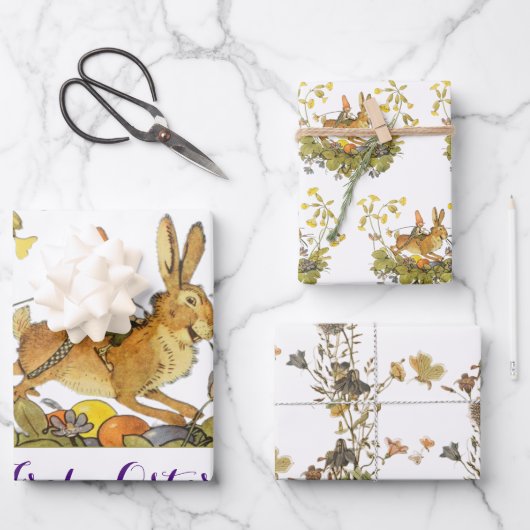 ヴィンテージドイツハッピーイースター ラッピングペーパーシート (正面)