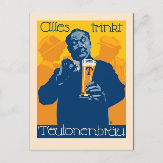 ヴィンテージドイツビール広告 ポストカード (正面)