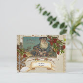 ヴィンテージドイツフォイルカントリーサンタホリディハガキ シーズンポストカード (スタンド正面)