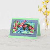 ヴィンテージドイツフラワーカーハッピーバースデー カード (黄色い花)