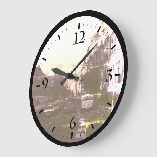 ヴィンテージドイツフランクフルトシティ通りカーズラージC ラージ壁時計 (傾斜)