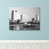 ヴィンテージドイツフランクフルトメイン川 キャンバスプリント (インサイチュ (ウッドフロア))