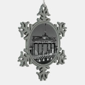 ヴィンテージドイツベルリンブランデンバーグゲート スノーフレークピューターオーナメント (左)