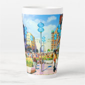 ヴィンテージドイツミュンヘンタウンゲートカリストル カフェラテマグ (正面)