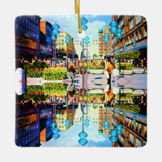 ヴィンテージドイツミュンヘンタウンゲートカリストル セラミックオーナメント (正面)