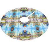 ヴィンテージドイツミュンヘンタウンゲートカリストル ブラッシュドポリエステルツリースカート (アングル)